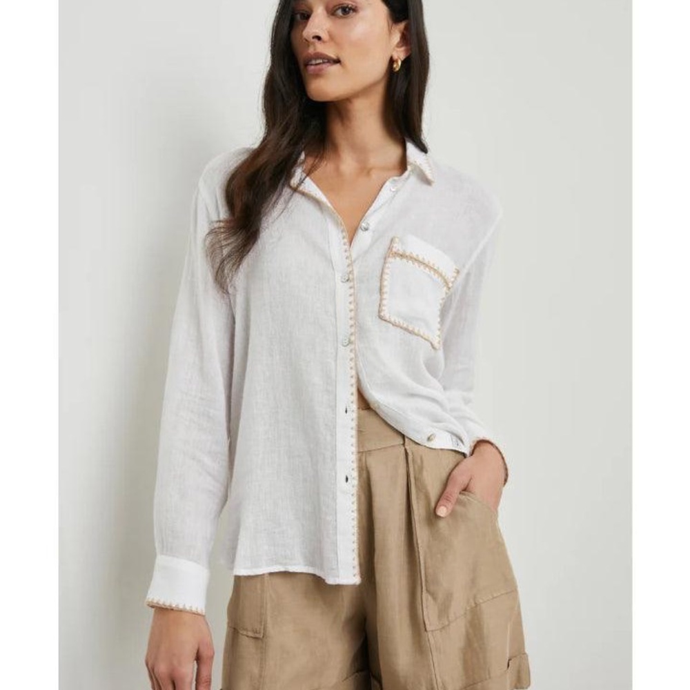 Rails White Button-Up Blouse